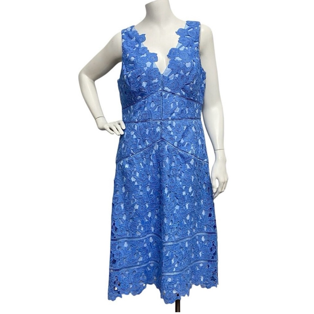 Vineyard Vines NWT $228 Kentucky Derby Dress 10 Periwinkle Blue Sleeveless Lace